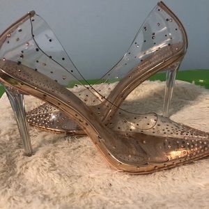 Rose gold point heels